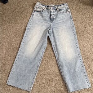 Stylish Light Blue Straight Leg Women's Jeans